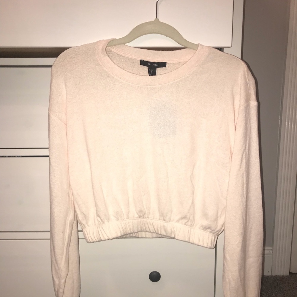 Forever 21 pink cropped long sleeve